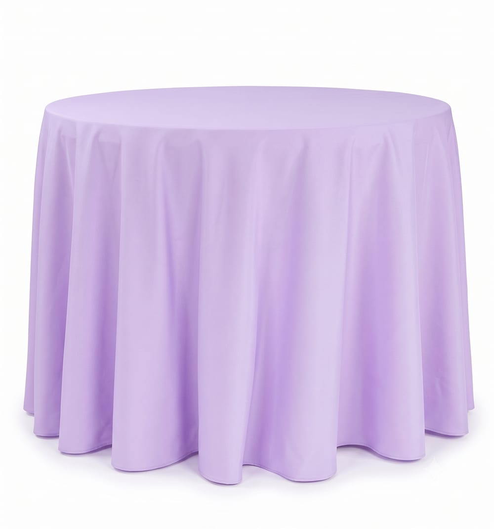 Manteles redondos en colores para alquiler en eventos