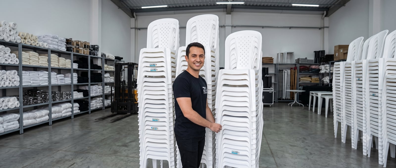 Alquiler de sillas blancas plásticas para eventos en Barranquilla